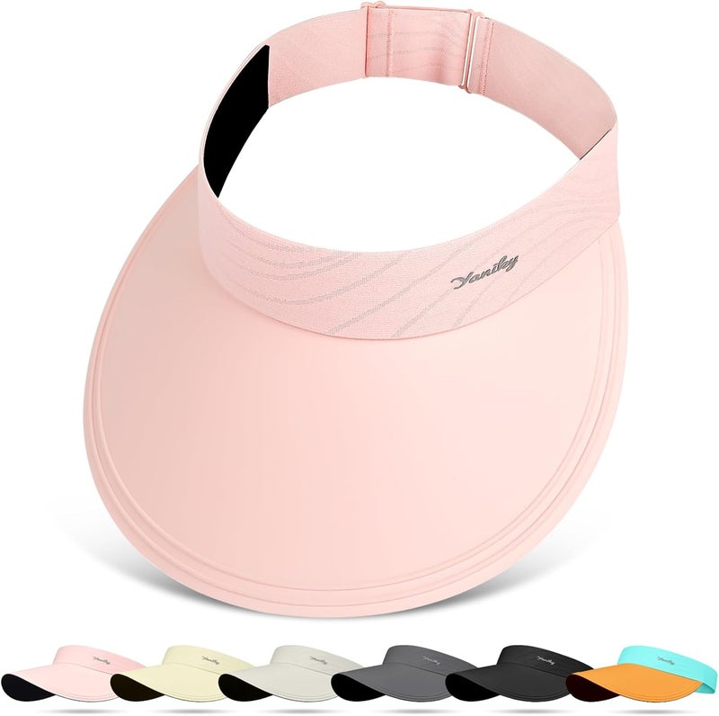 YANIKY Sun Visor for Women Wide Brim Summer UPF50+ UV Protection Seamless Sun Hats Foldable Beach Cap - Image 1